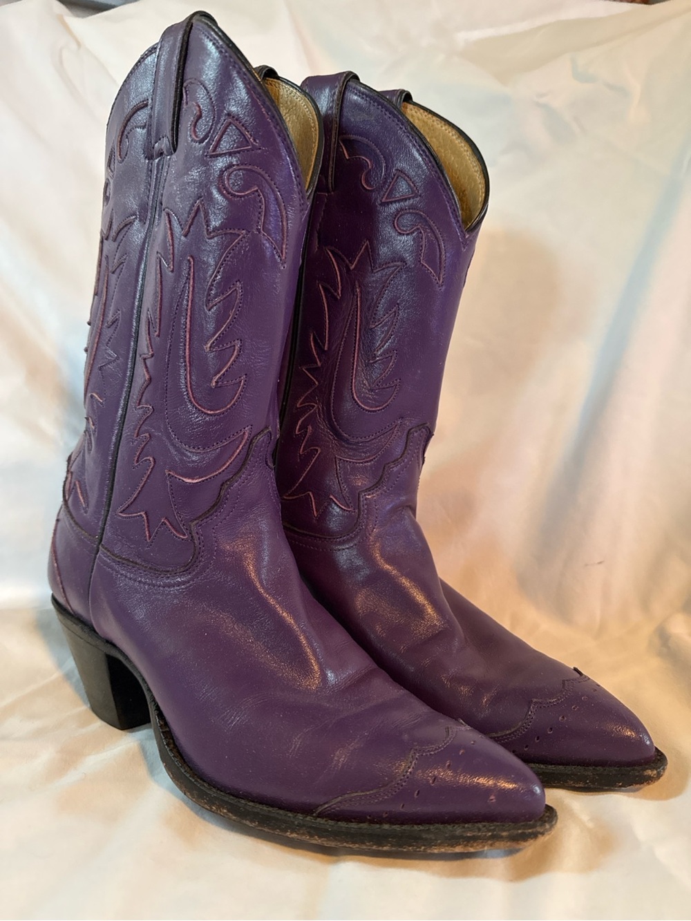 Justin Boots Purple Women's Western Heeled Cowboy Boots